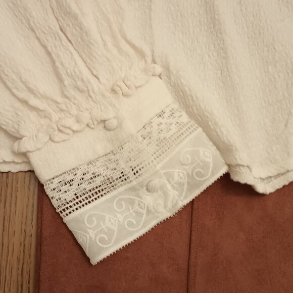 Free People Size L Cream Lace Top (NWT) - Picture 6 of 13